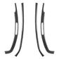 Door storage vent sticker set, black carbon-fiber style long strips with oval cutouts