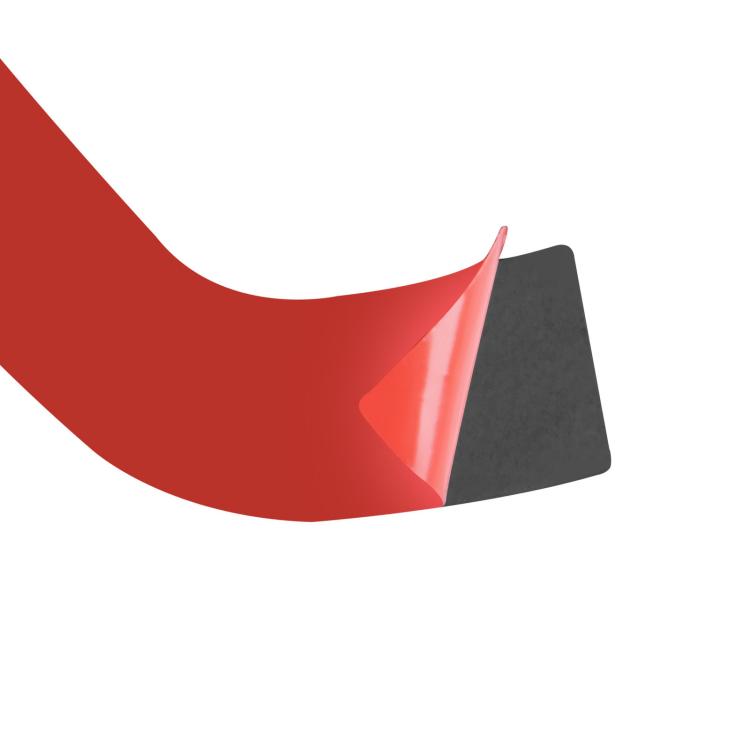 Red carbon-fiber style vent sticker with glossy red and black trim edges