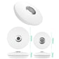 White round LED ceiling lamp, flush mount with two light covers and size diagram