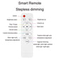 Smart remote control for LED ceiling lamp with brightness, RGB, warm/cool buttons