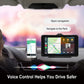 7-inch car smart screen in dashboard, navigation map and voice control prompts visible