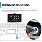 7-inch car smart screen wiring connector and charging port, installation diagram view