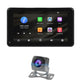 Black 7-inch car smart screen with attached camera and mounting bracket.