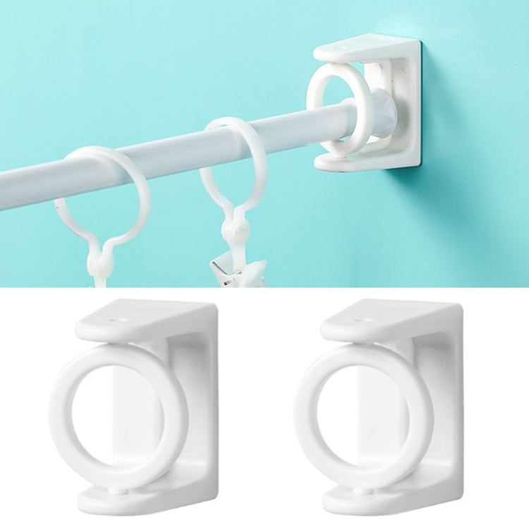 White adhesive rotary ring hook with square mounting plate and circular center loop