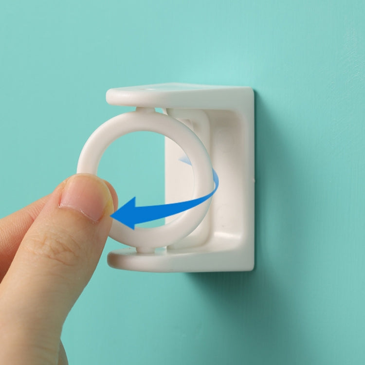 White adhesive rotary ring hook, hand pressing to attach on square base