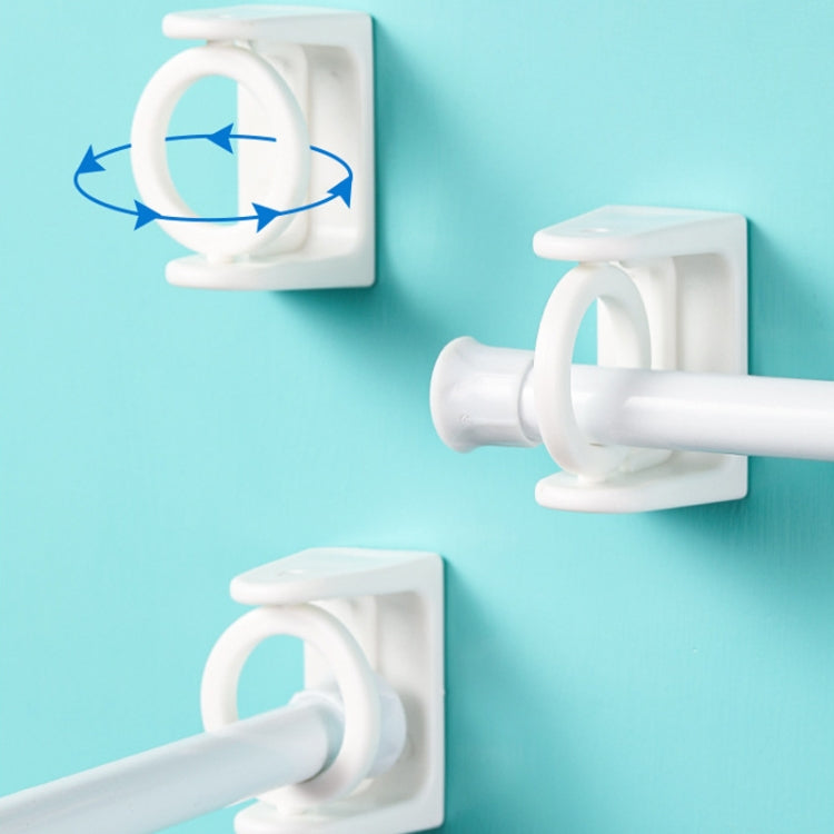 Set of white rotary ring hooks, adjustable circular rings on square wall mounts