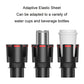 Car cup holder adapter for cups and beverage bottles, black holder with elastic sheet