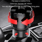 Telescopic car cup holder base with anti-slip silicone edge, black and silver