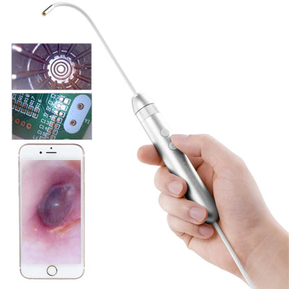 Handheld tube electronic endoscope with white cable and silver focus control