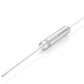 Slim metal endoscope probe with dual tubes and long white cable
