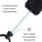 Black telescopic lanyard keychain with extended cords and built-in magnet housing