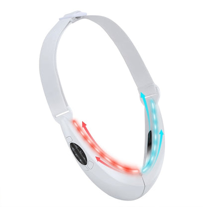 White EMS face-lifting microcurrent massager with red and blue LED lights