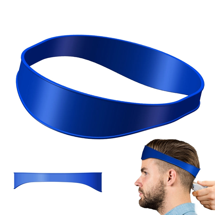 Blue neck hair line guide trimming template, non-adjustable silicone band