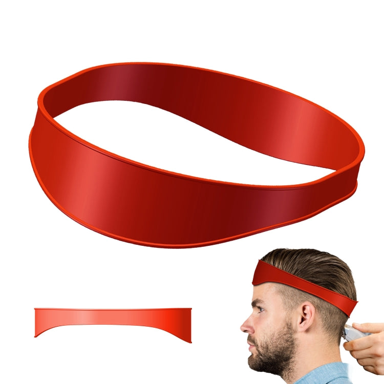 Red neck hair line guide trimming template, non-adjustable silicone band