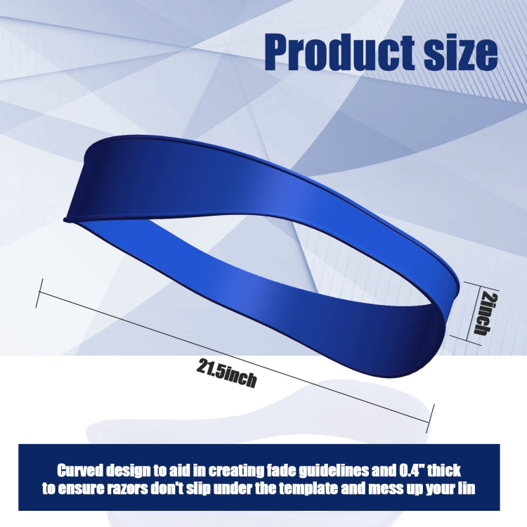 Blue hair trimming template band with measurement markings