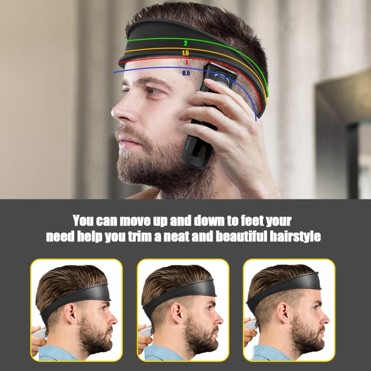 Colored neck hair line guide trimming templates stacked for trimming