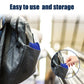 Blue neck hair line guide trimming template stored in a bag pocket