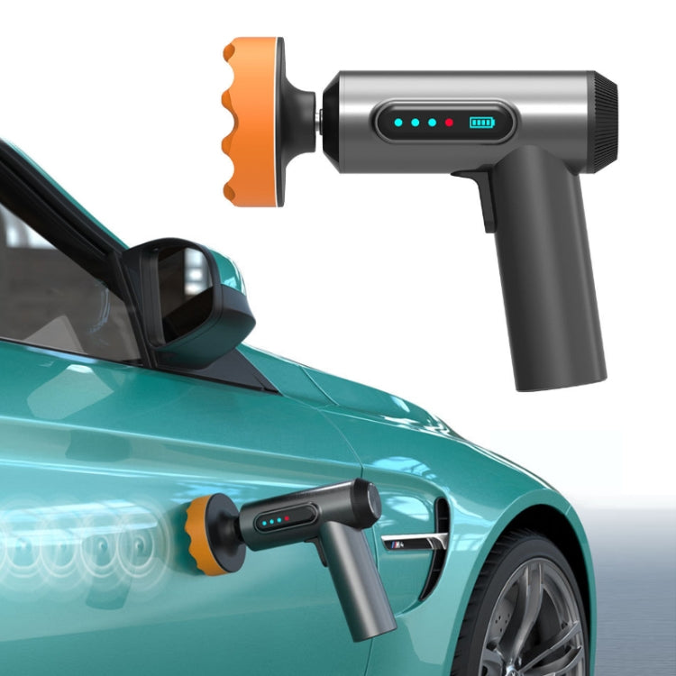 Wireless car waxing and polishing machine with orange pad and LED status lights