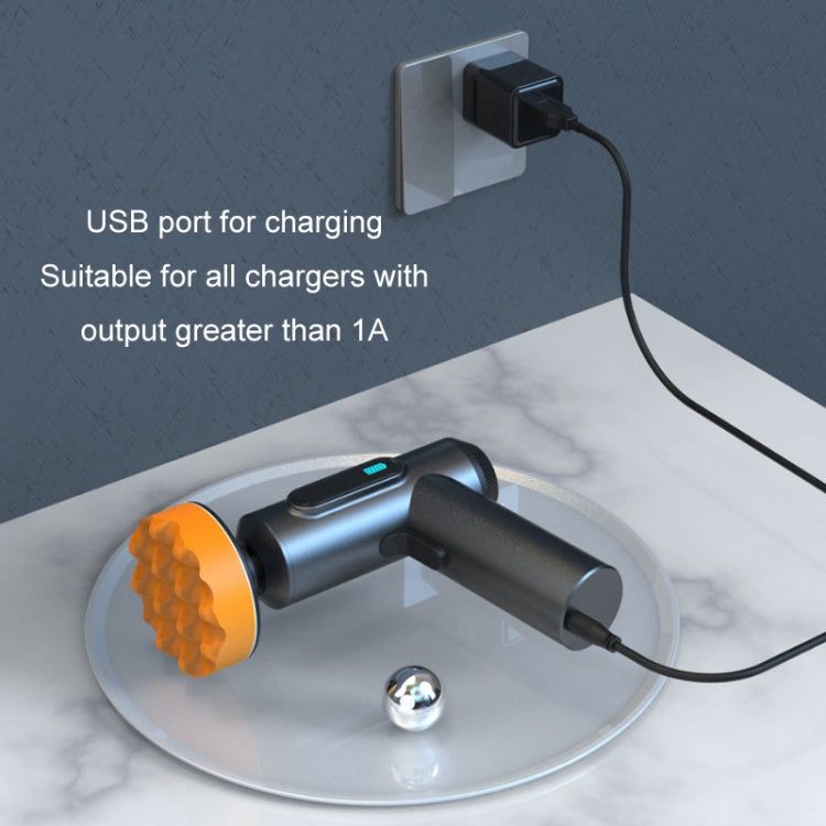 Car waxing machine charging with USB port and cable on a round base plate