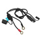 SAE quick disconnect extension cable with inline fuse and ring battery terminals