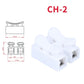 White CH-2 self-locking push terminal block, two metal contacts, 2-pole