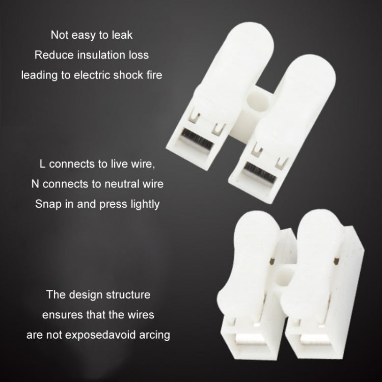 White push-type quick terminal block connectors with snap-in wire entry