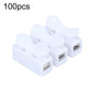 White self-locking push terminal block with two metal contacts, 2-pole, 100 pcs