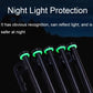 Black stake clips with glowing mint green luminous reflective rings