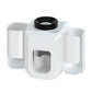 White electric toothpaste squeezer with central tube squeezing chamber and two side cups