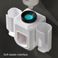 Close-up of white automatic toothpaste squeezer with black squeeze top and tube cradle