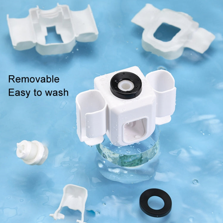 White electric toothpaste squeezer with detachable parts and black base seal ring