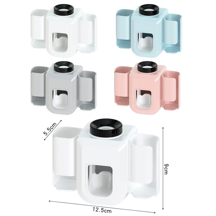 White wall-mounted toothpaste squeezer holder with black top cap