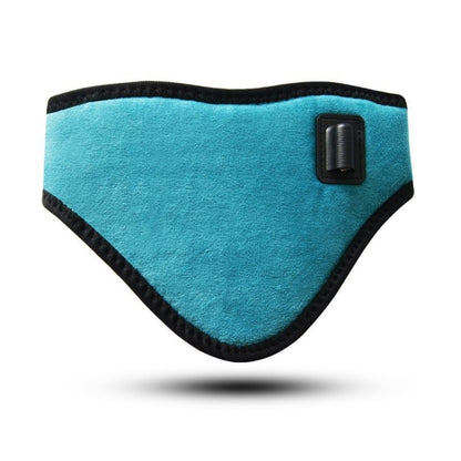 Sea green electric heating neck protector with black trim and USB controller pocket