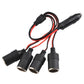Car 4-hole cigarette lighter adapter with 4 black socket ends and car-plug connector