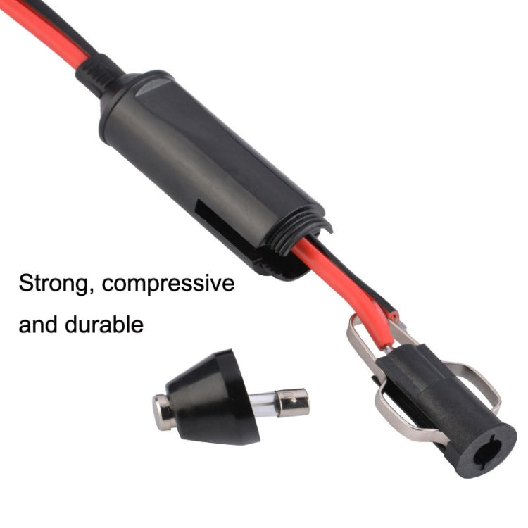 Car cigarette lighter plug with red/black cable and split socket holder