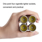 Car 4-hole cigarette lighter sockets with four yellow-topped ports held in a hand