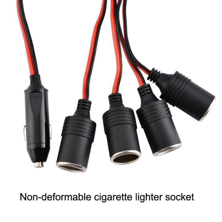 Car 4-hole cigarette lighter splitter with 4 black socket adapters and cigarette plug