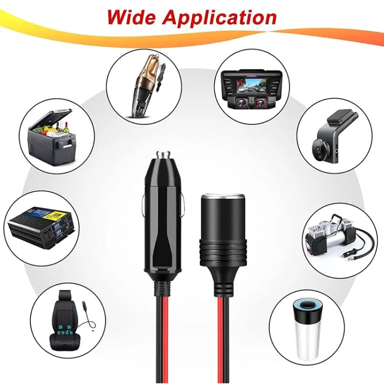 Car cigarette lighter splitter adapter with red/black cables and compact power body