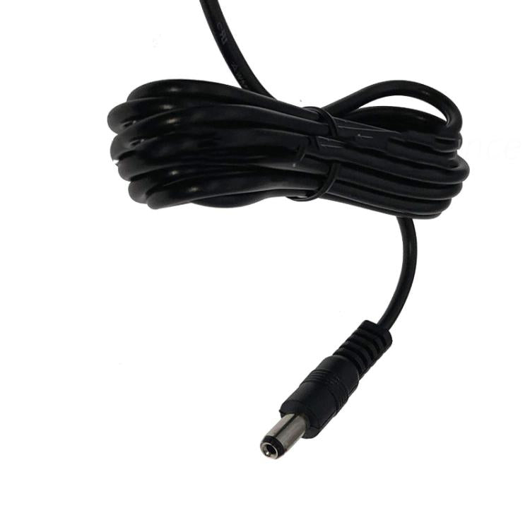 AC-to-DC power cable with barrel connector, black