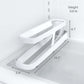 White two-layer egg dispenser with slanted sliding base for orderly egg storage