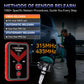TPMS monitor with red/black case and TPMS sensor module, featuring signal indicators