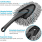 Microfiber car cleaning brushes with detachable brush head and textured ergonomic handle