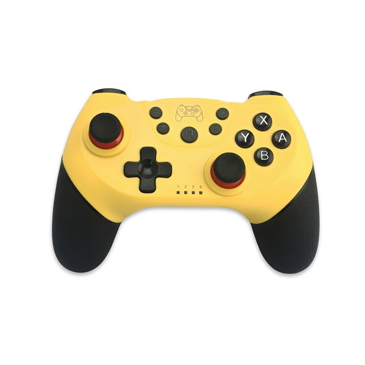 Wireless Bluetooth gamepad for Switch in yellow with black grips and ABXY buttons