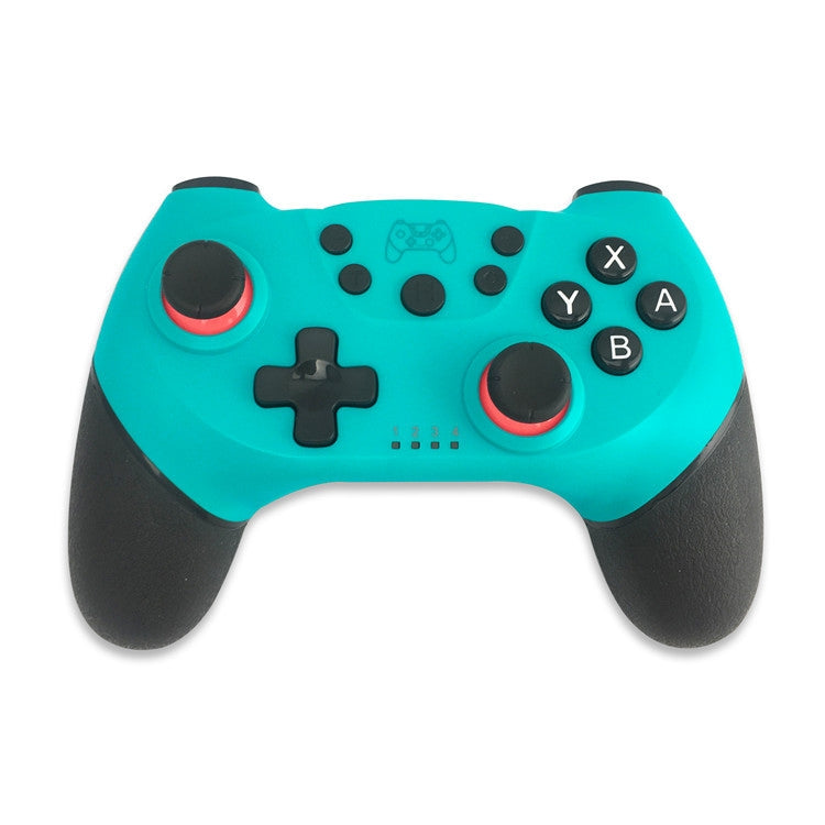 Wireless Bluetooth gamepad for Switch in teal with black grips and ABXY buttons
