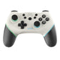 Wireless Bluetooth gamepad for Switch in white with green accents and ABXY buttons