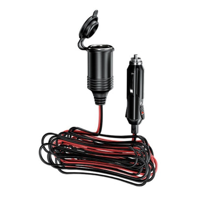 Black USB cigarette lighter base with electric pickup and 4 m power extension cable