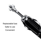 Black cigarette lighter plug with replaceable fuse and ribbed metal contact end