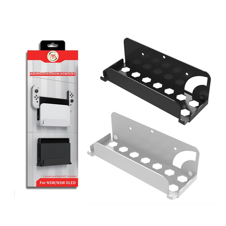Wall-mount holder bracket set: black and white metal dock stands