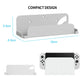 Gray compact wall-mount bracket for console dock, with cutout support
