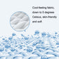 Blue ice-silk style mesh sunscreen fabric with cool, breathable textured weave.